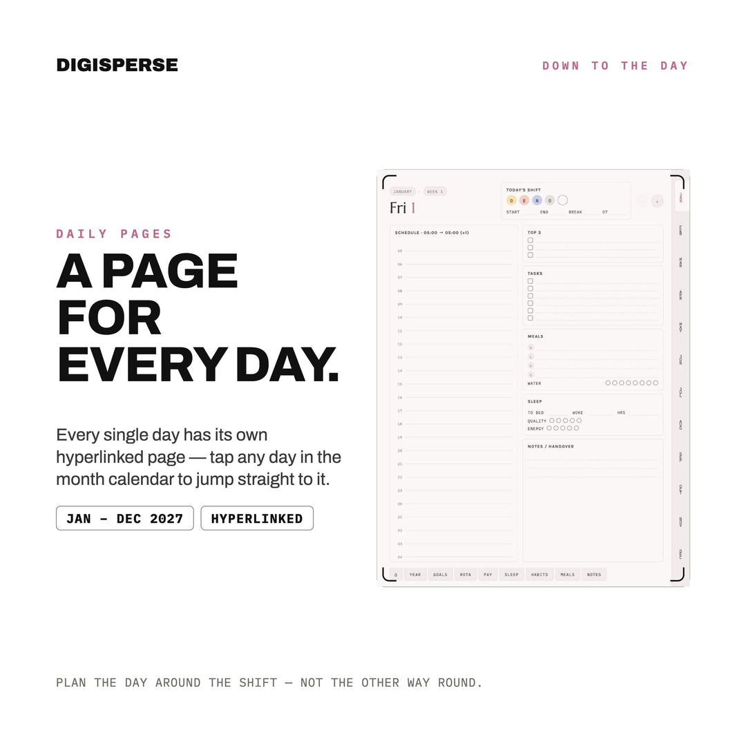 Dated Cozy Pastel Shift Planner 2027 | Rotation, Pay, Sleep Trackers (Digital PDF)