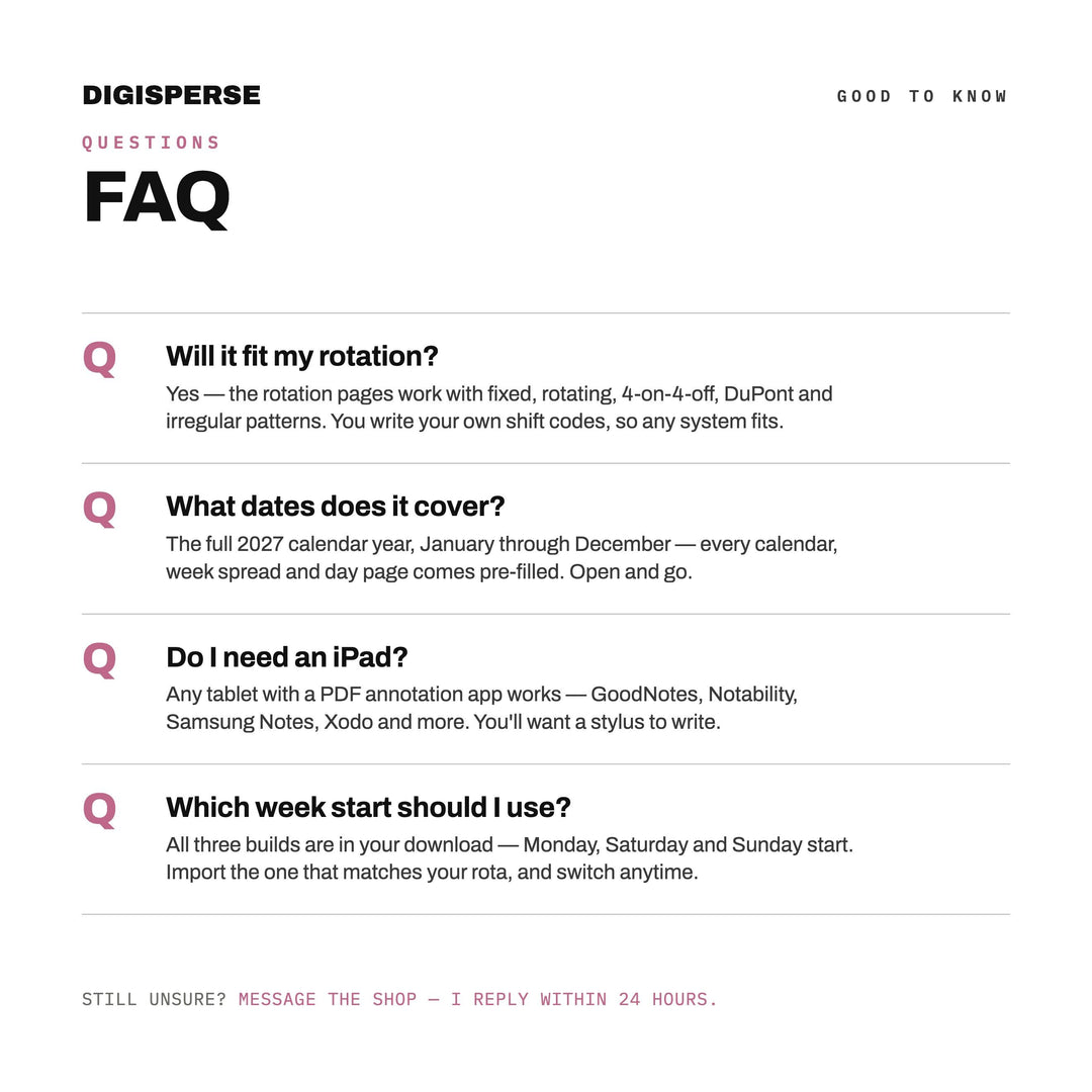 Dated Cozy Pastel Shift Planner 2027 | Rotation, Pay, Sleep Trackers (Digital PDF)