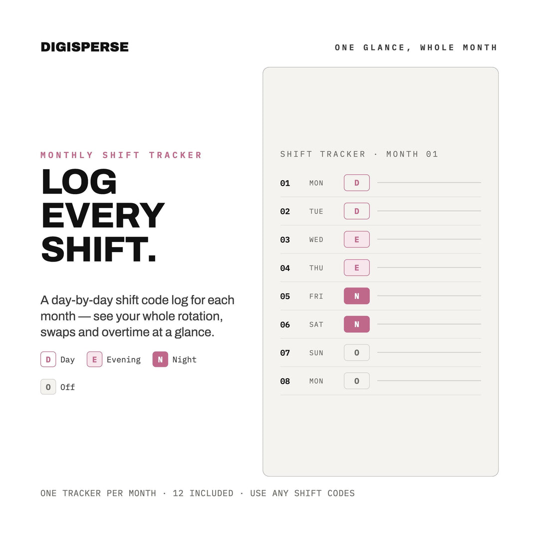 Cozy Pastel Shift Planner July 2026-June 2027 (Digital PDF)