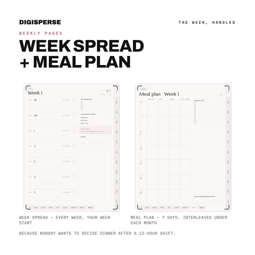 Cozy Pastel Shift Planner July 2026-June 2027 (Digital PDF)