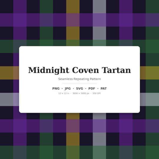 Midnight Coven Tartan seamless pattern set — main preview