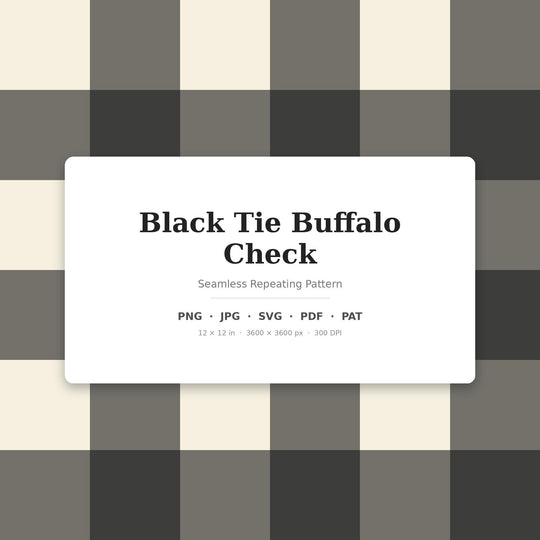 Black Buffalo Check seamless pattern set — main preview