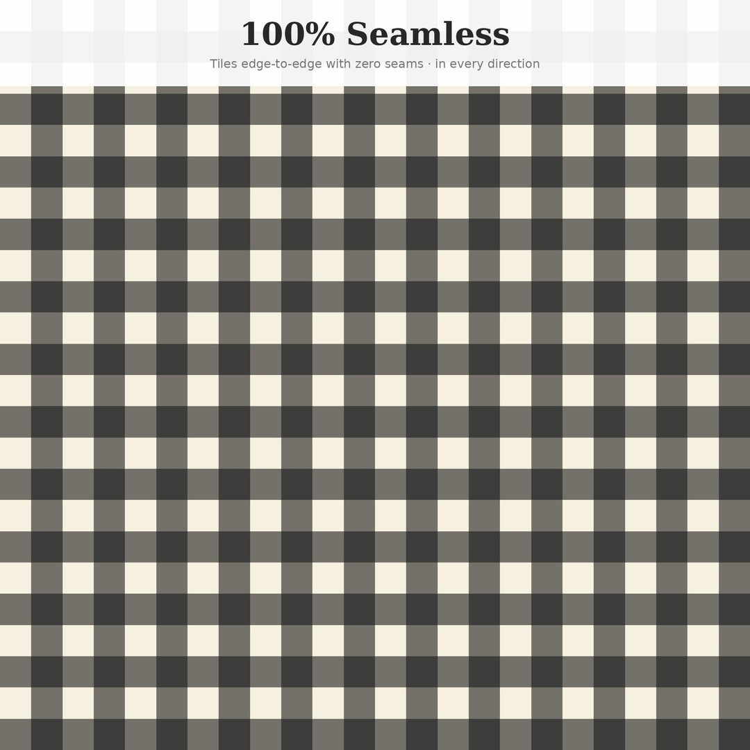 Black Buffalo Check Seamless Pattern | Black Tie Buffalo Check | .png .jpg .svg .pdf .pat | Digital Paper | Fabric & Surface Design