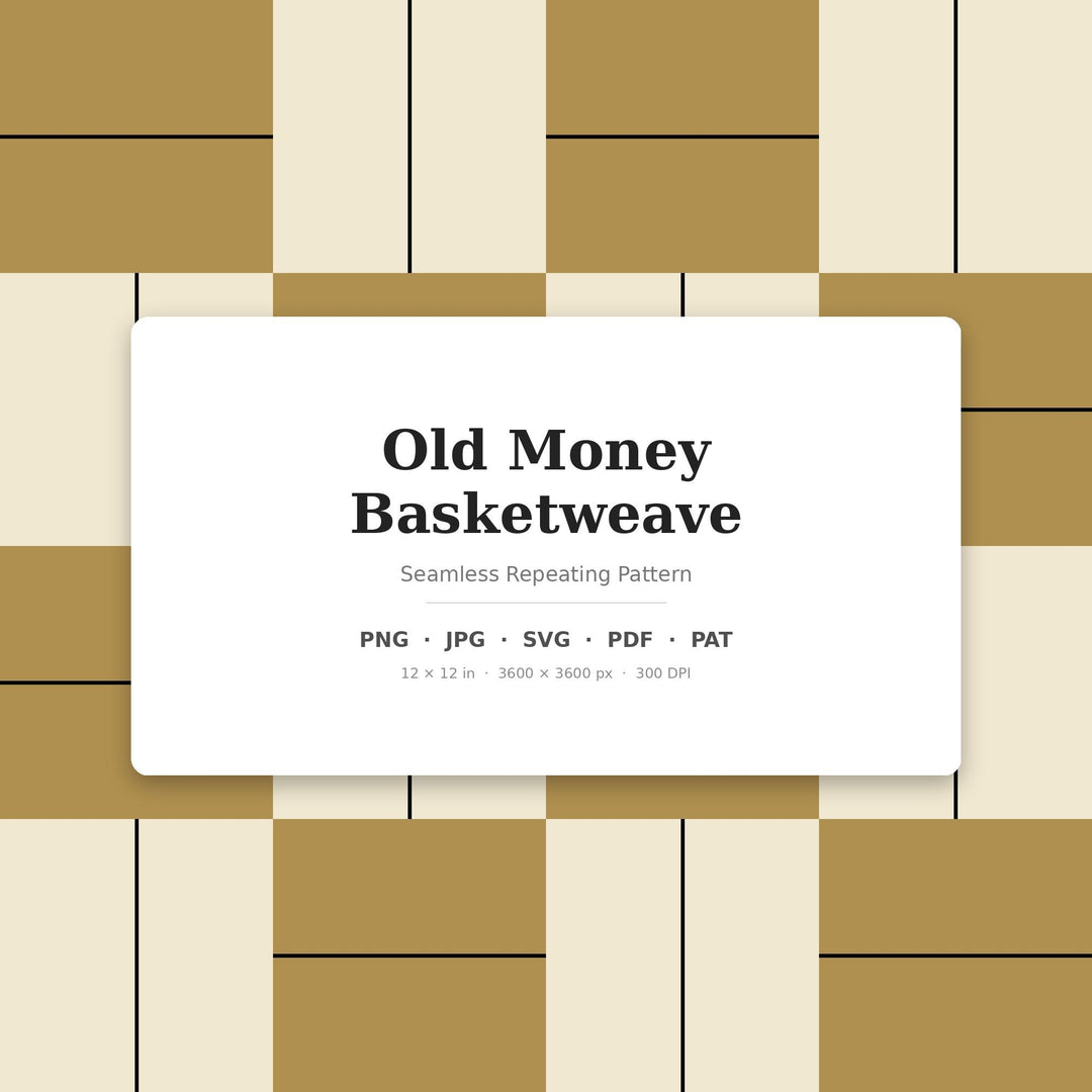 Old Money Basketweave Seamless Pattern | Camel Gold Quiet Luxury Digital Paper