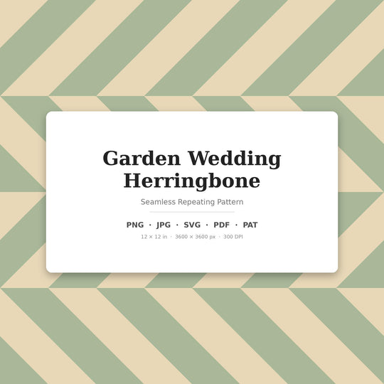 Garden Wedding Herringbone seamless pattern set — main preview