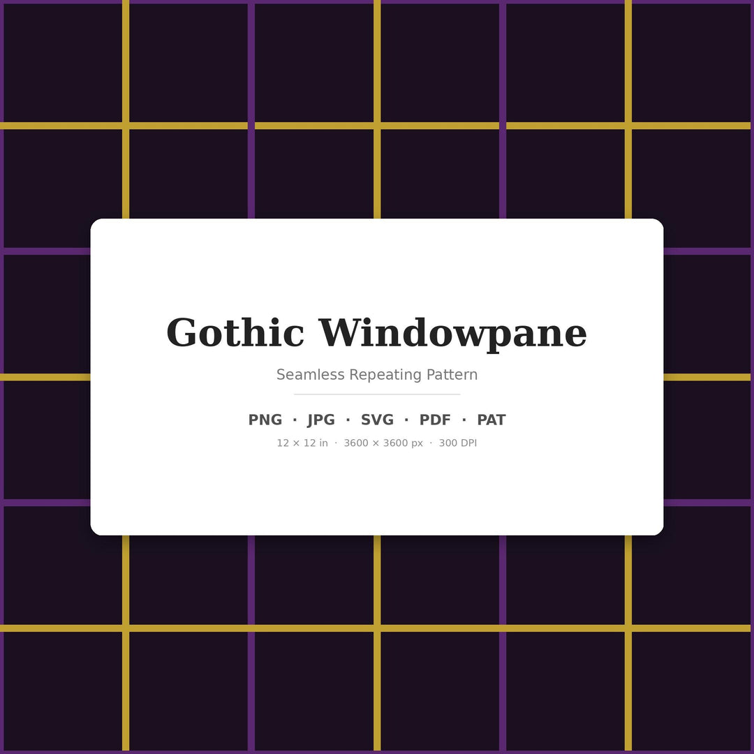 Gothic Windowpane Seamless Pattern | Multi-Color Gothic Windowpane | .png .jpg .svg .pdf .pat | Digital Paper | Fabric & Surface Design