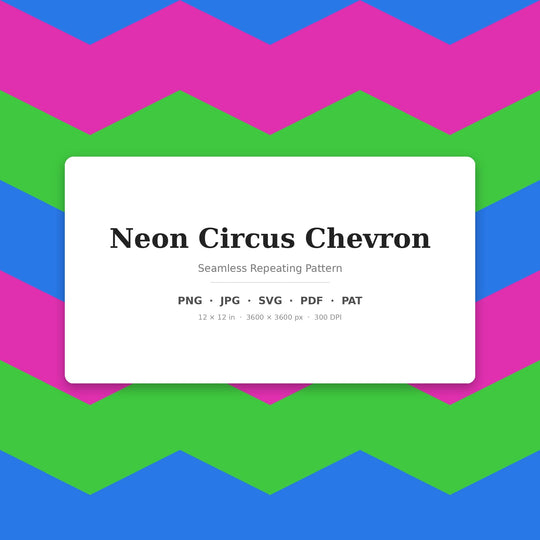 Neon Circus Chevron seamless pattern set — main preview