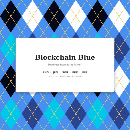 Motif sans couture Blockchain losanges bleus | Téléchargement numérique (png, jpg, svg, pdf, pat)