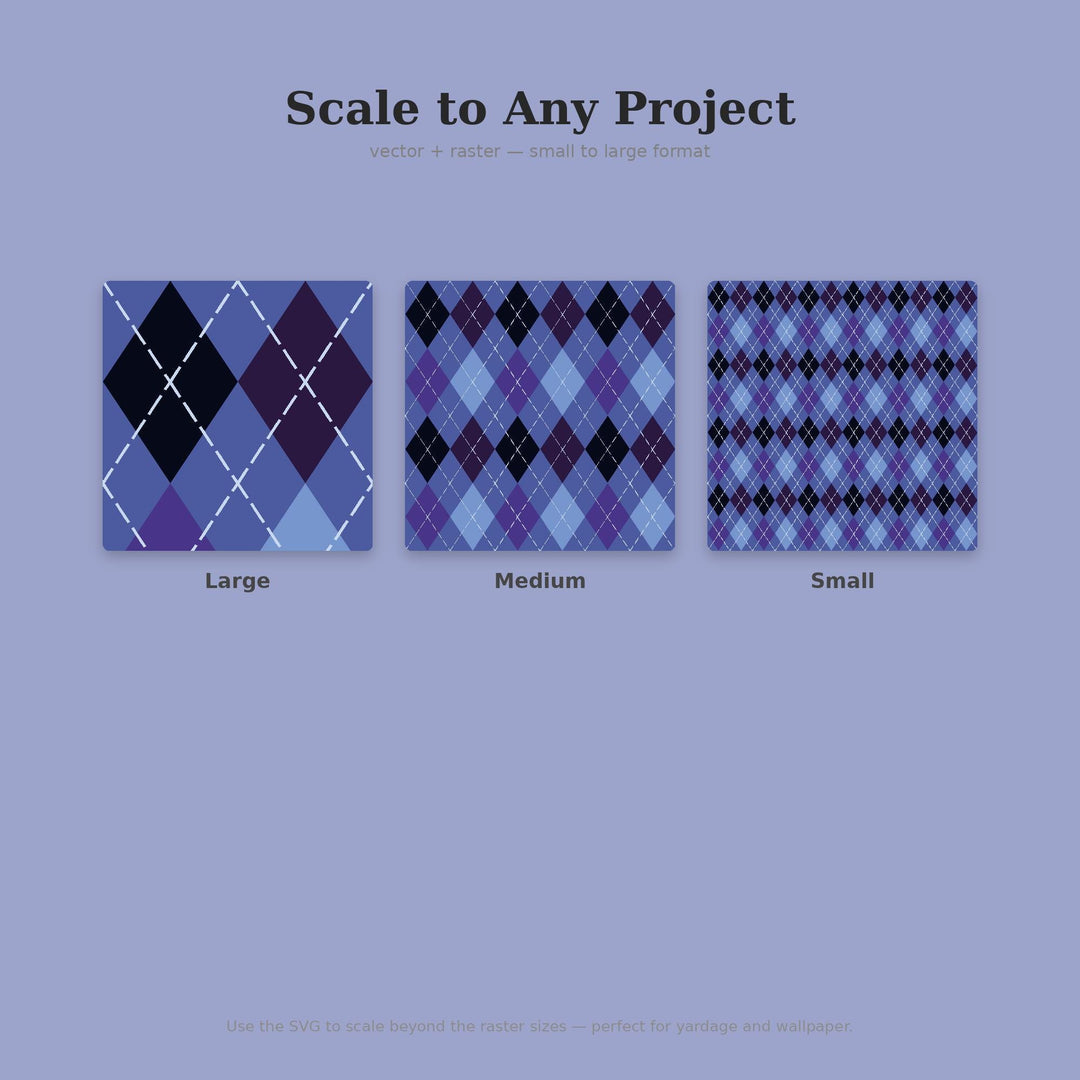 Blue Hour Classic Argyle Seamless Pattern | Digital Paper (Digital Download)