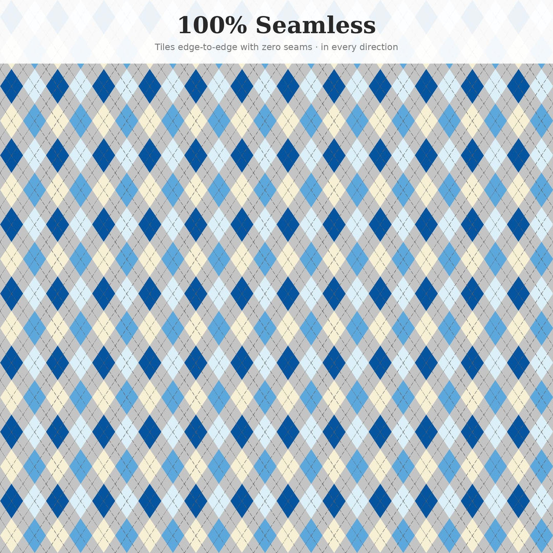 Broken Clouds Argyle Pattern | Multi-Color Seamless Digital Paper (svg, png, jpg, pdf, pat)