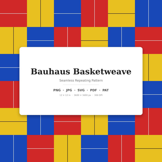 Bauhaus Basketweave seamless pattern set — main preview