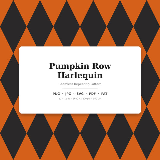Pumpkin Row Harlequin seamless pattern set — main preview