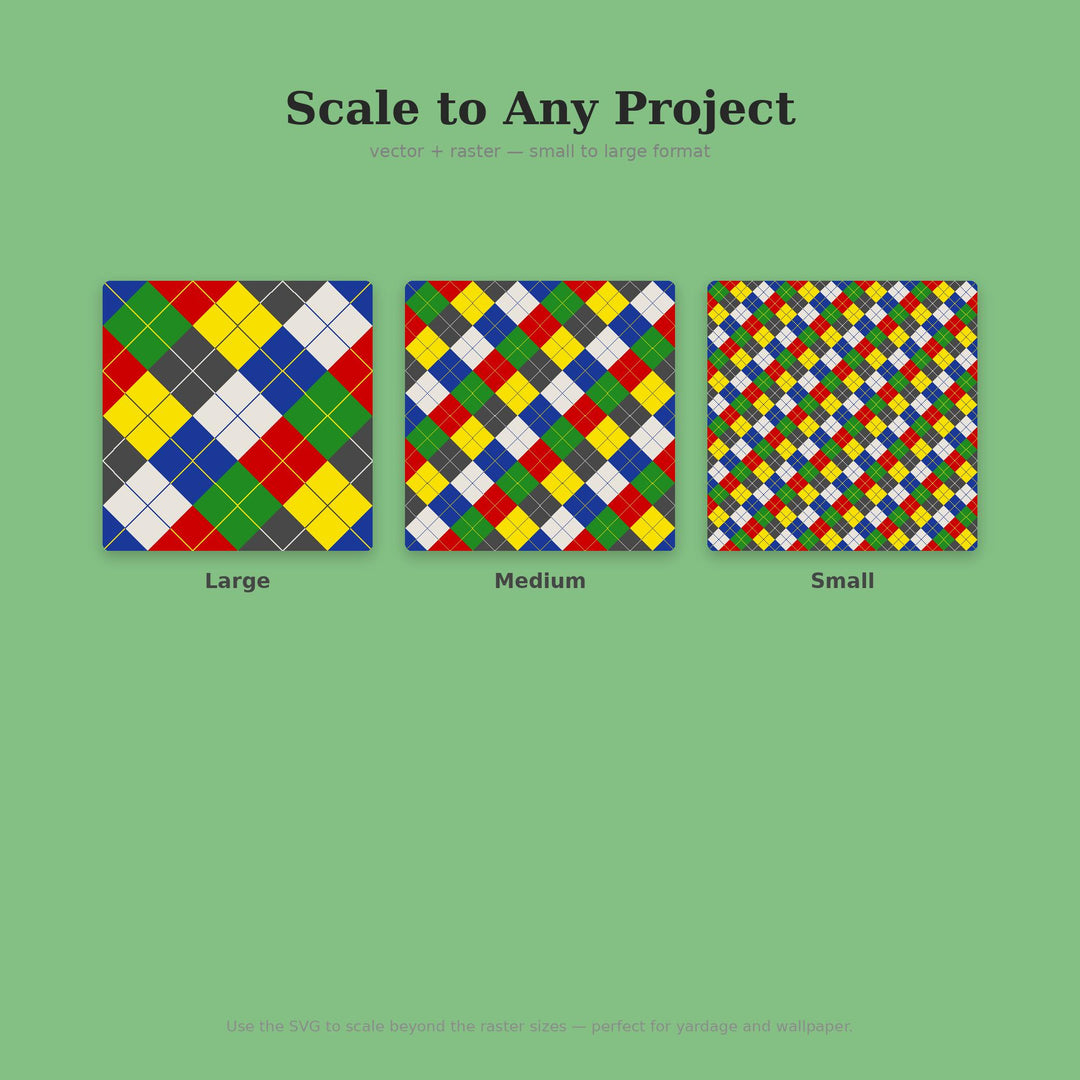 Avant-Garde Argyle Seamless Pattern | Multi-Color Fabric Design (Digital Download)