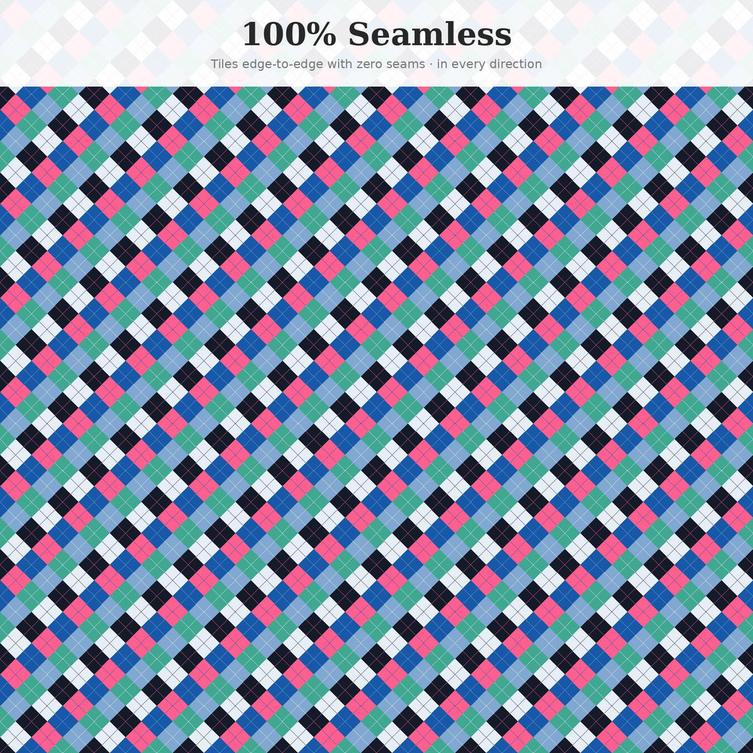 Blade Runner Argyle Seamless Pattern | Multi-Color Digital Paper (Digital Download)