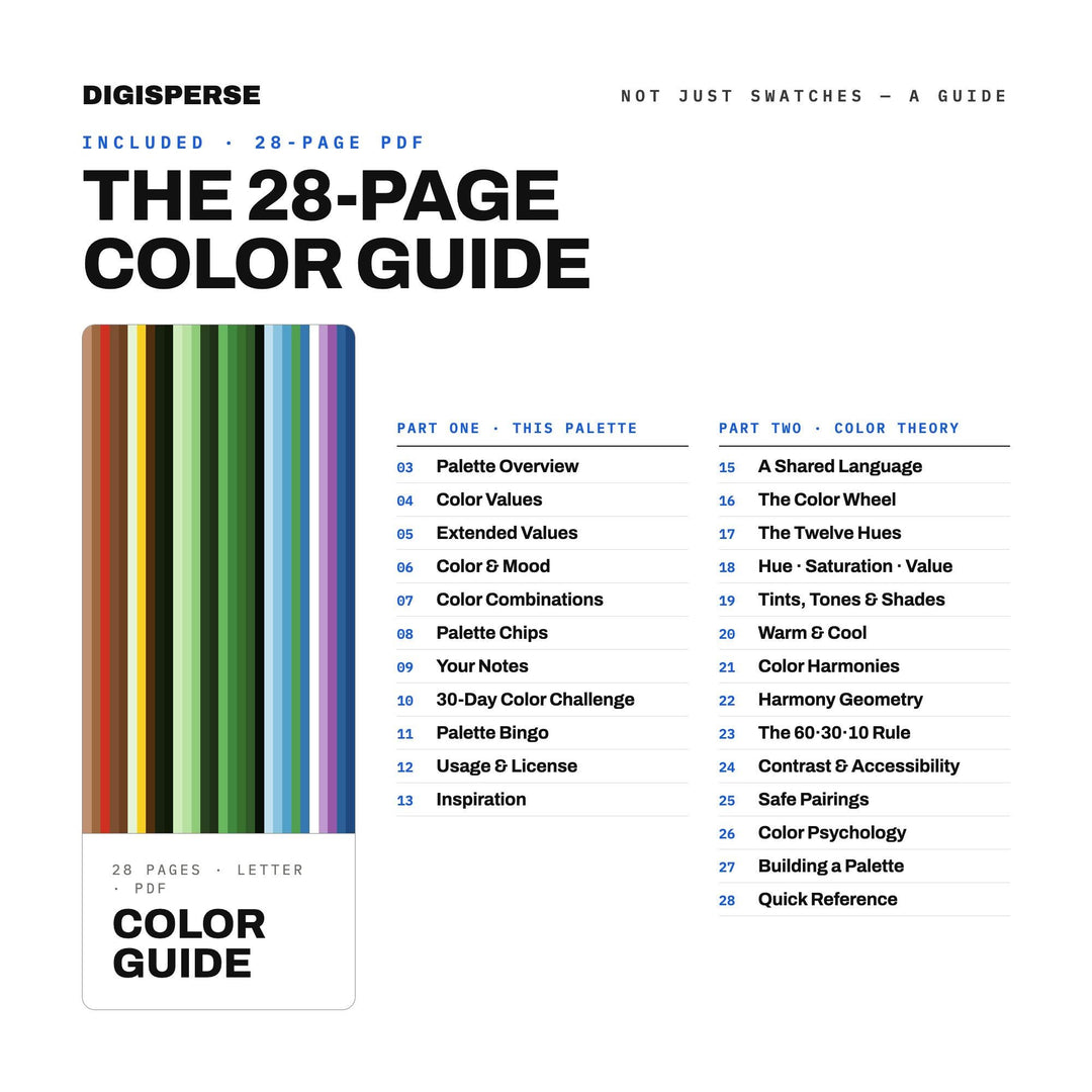 Amazon Basin Color Palette | 30 Colors | Hex RGB CMYK | Color Guide | Procreate Swatches + ASE | Digital Download