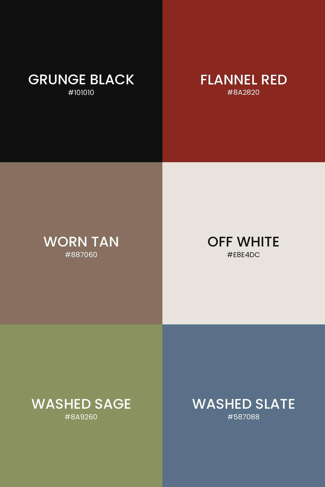 1990s Grunge Color Palette | 30 Colors | Hex RGB CMYK | Color Guide | Procreate Swatches + ASE | Digital Download