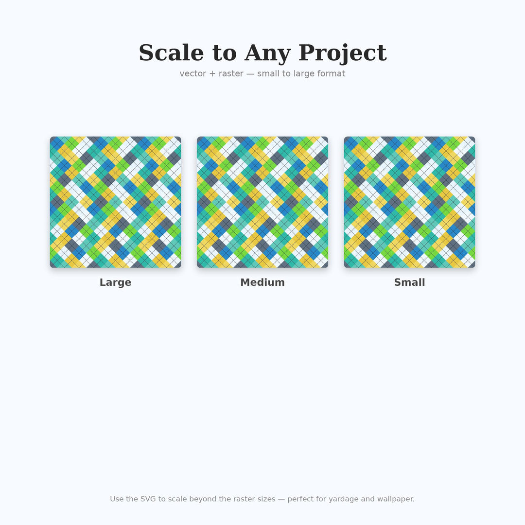 Clarity Argyle Seamless Pattern | Multi-Color Repeating Fabric Design (Digital Download)