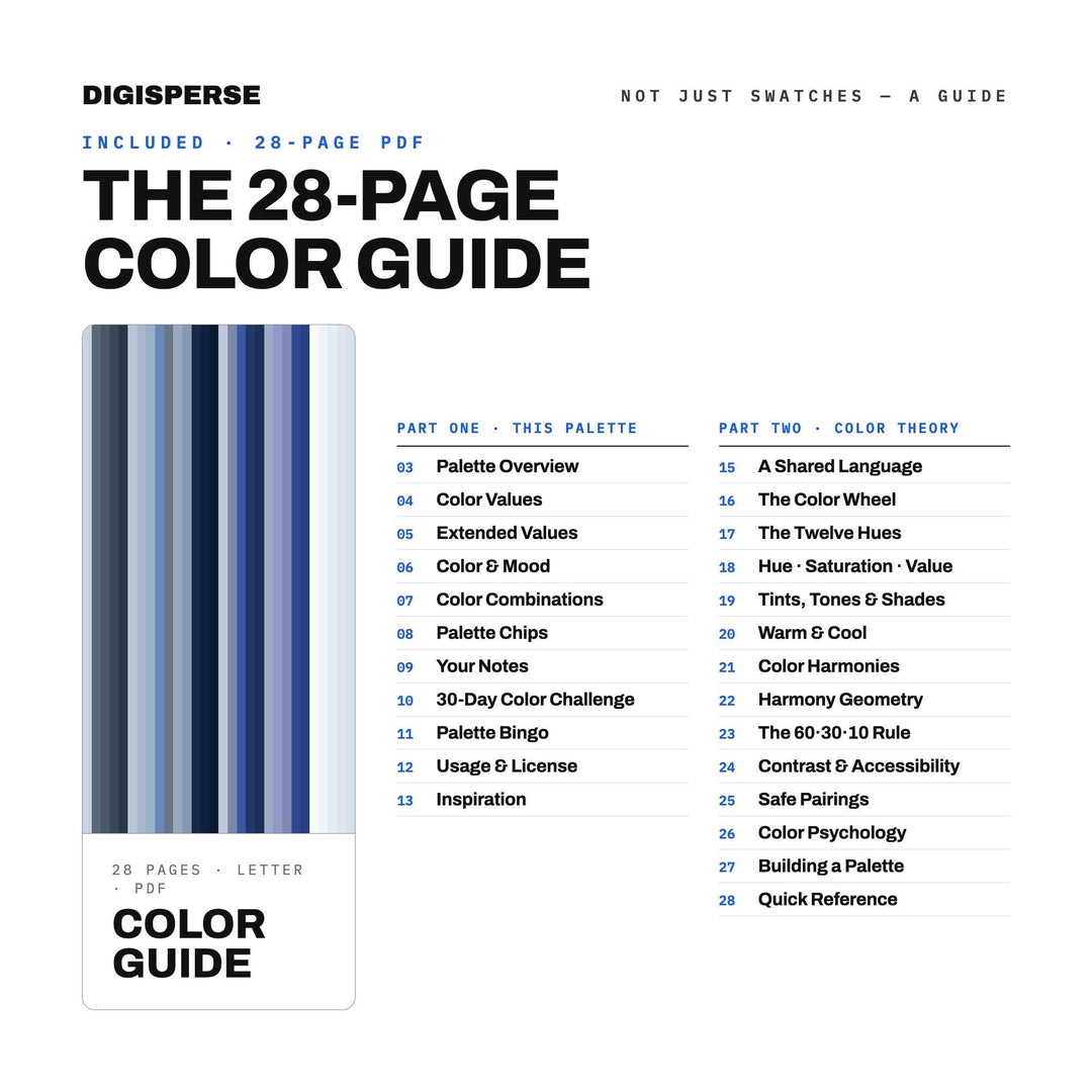 Melancholic Blue Color Palette | 30 Procreate Swatches, ASE Guide (Digital Download)