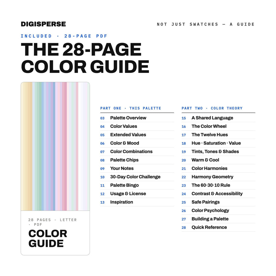 Hazy Pastel Color Palette for Shoegaze Album Art and Dreamy Music Branding, 30 Dream Pop Hues, Procreate Swatches, Hex Codes