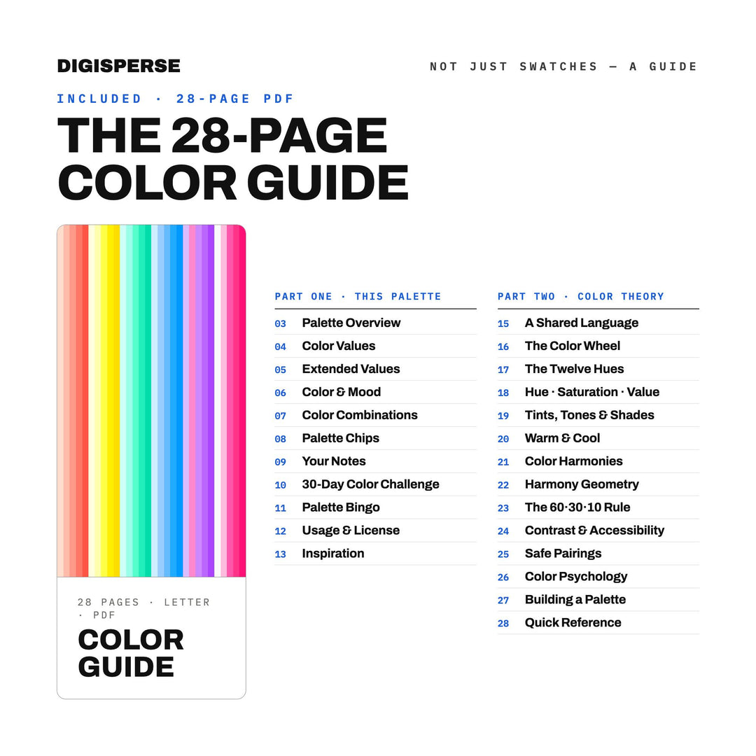 K-Pop Bright Color Palette | 30 Procreate Swatches, ASE Guide (Digital Download)