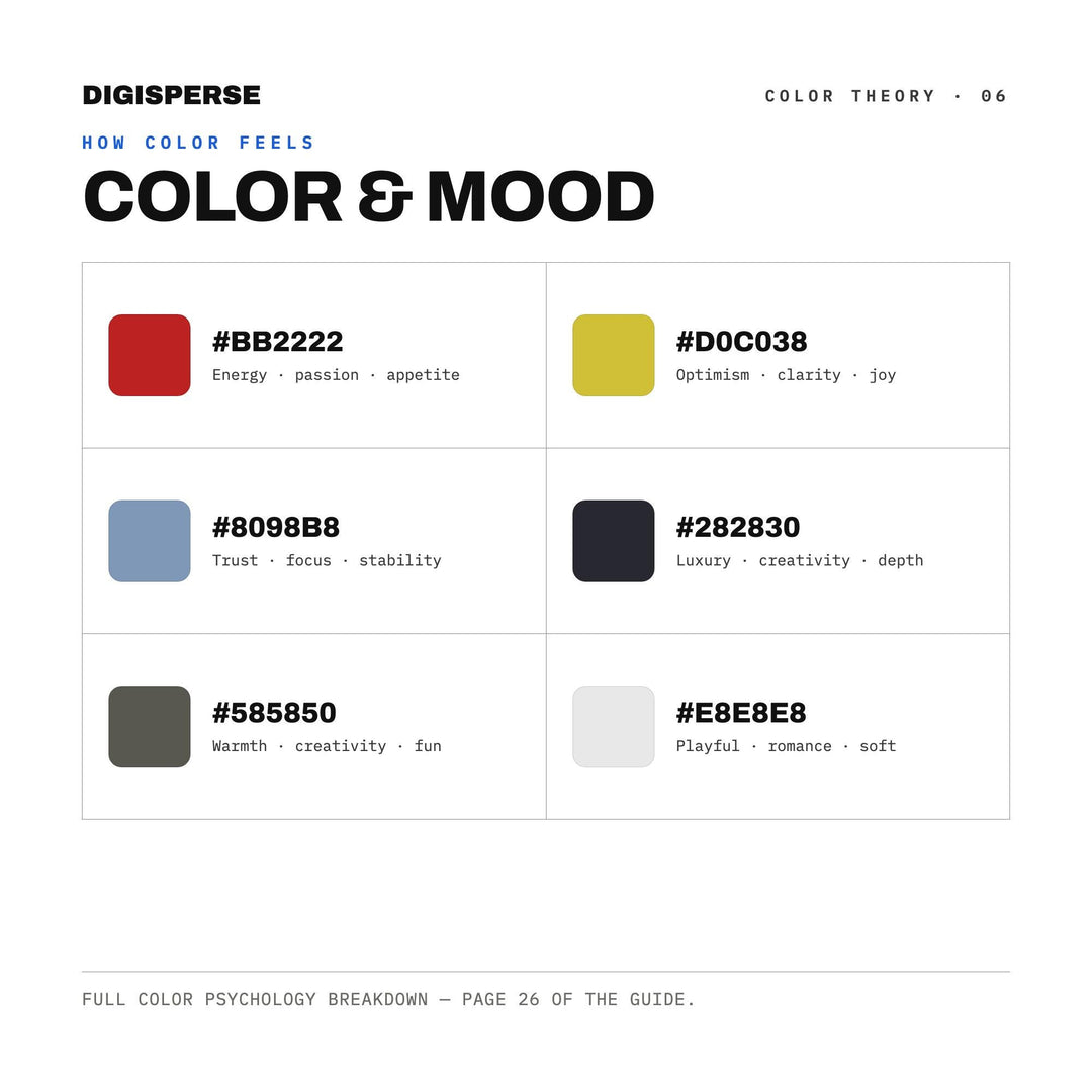 Post-Punk Color Palette | 30 Hex RGB CMYK Swatches (Digital Download)