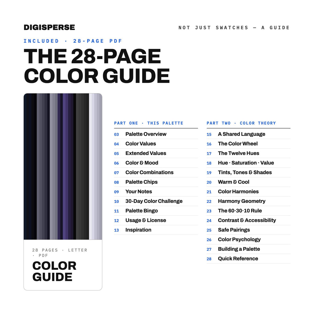 Deep Black Color Palette for Sci Fi Art and Sleek Modern Branding, 30 Dark Matter Void Hues with Hex Codes, Procreate Swatches