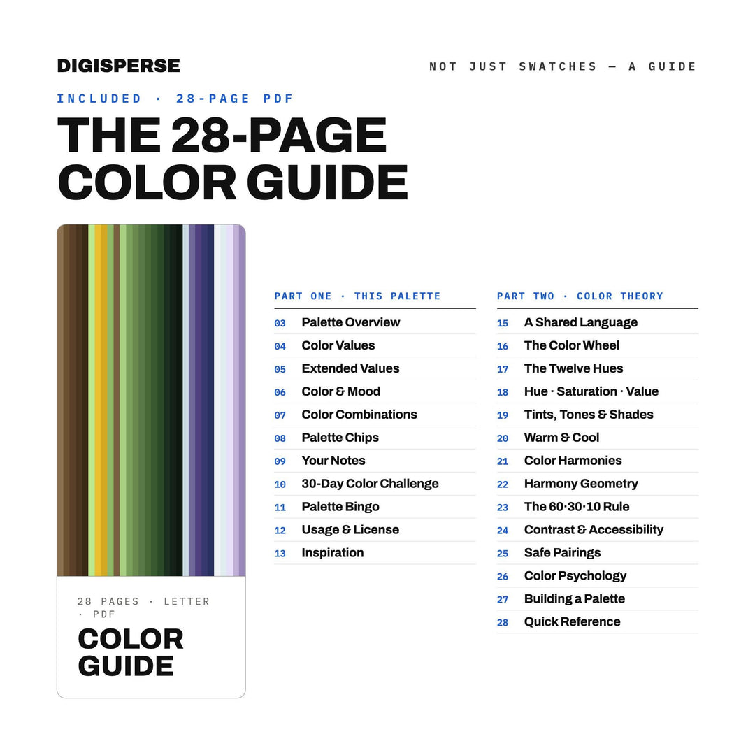 Enchanted Forest Color Palette | 30 Colors | Hex RGB CMYK | Color Guide | Procreate Swatches + ASE | Digital Download