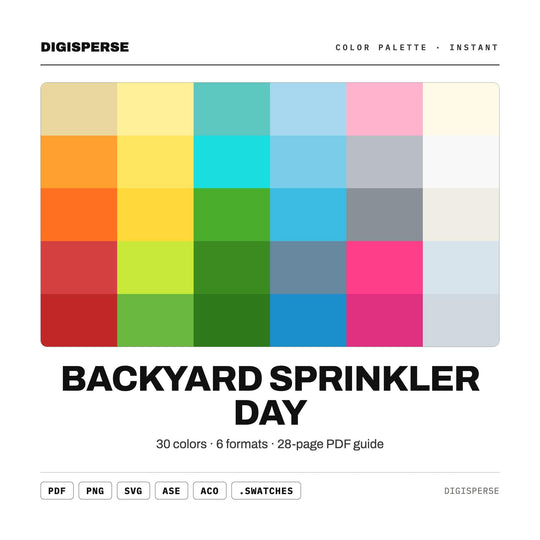 Backyard Sprinkler Day color palette — main preview