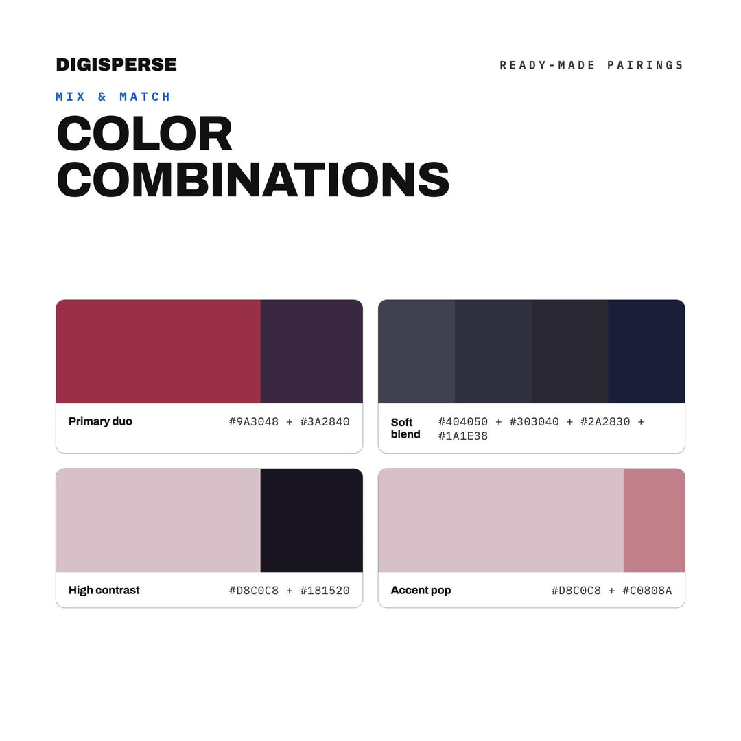 Dark Coquette Color Palette | 30 Colors | Hex RGB CMYK | Procreate Swatches + ASE | Digital Download