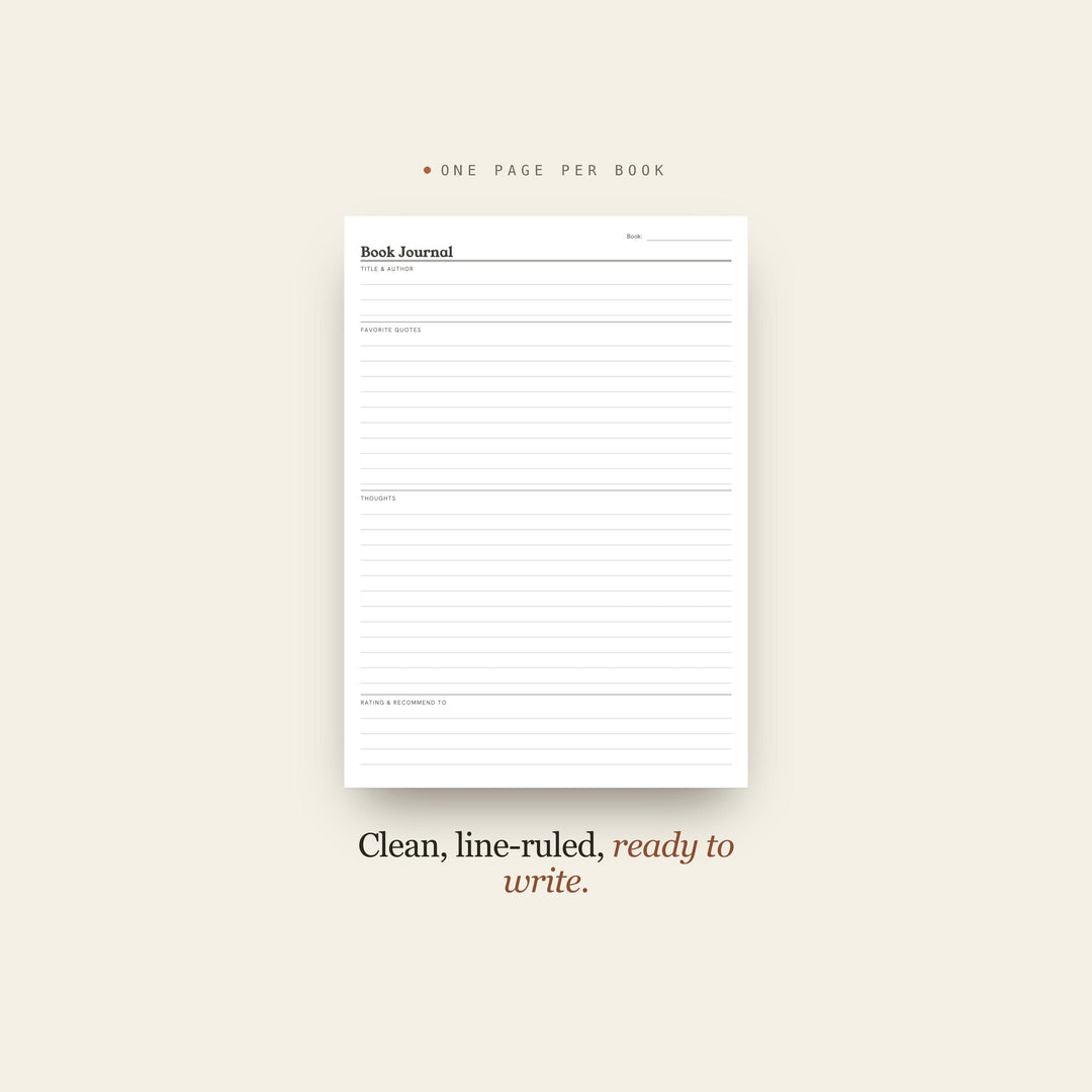 Book Journal printable planner insert — preview image 2 of 20