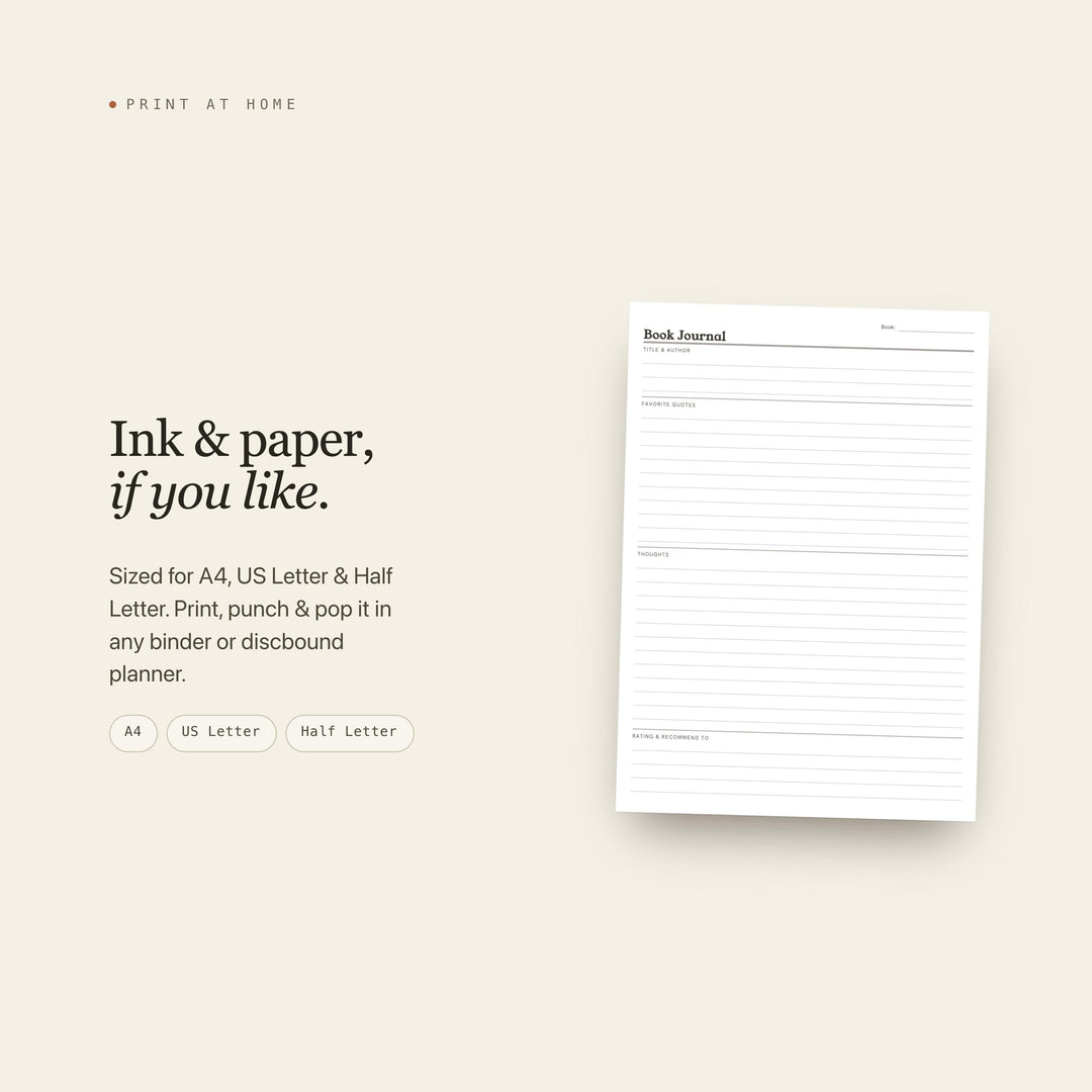 Book Journal printable planner insert — preview image 7 of 20