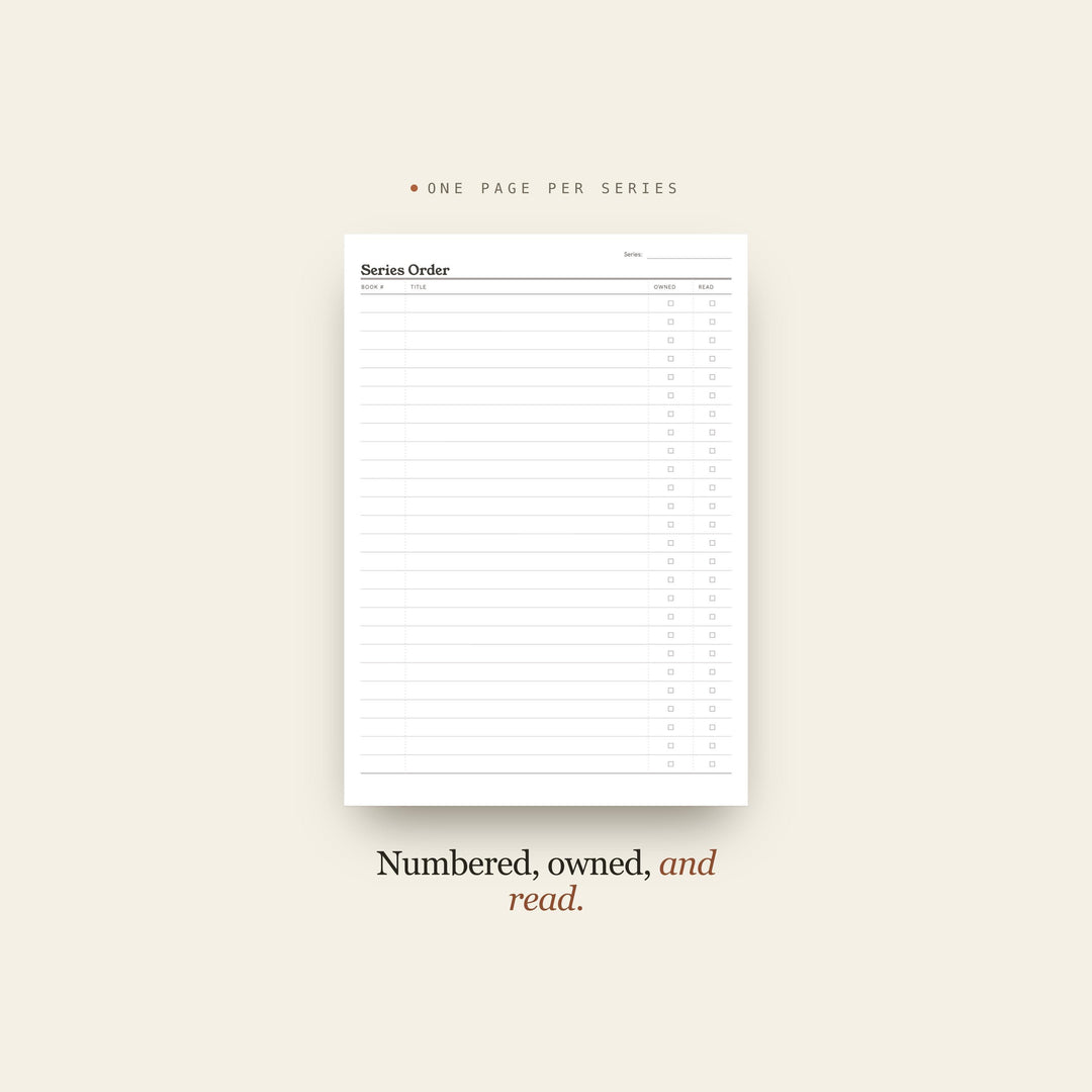 Series Order printable planner insert — preview image 2 of 20