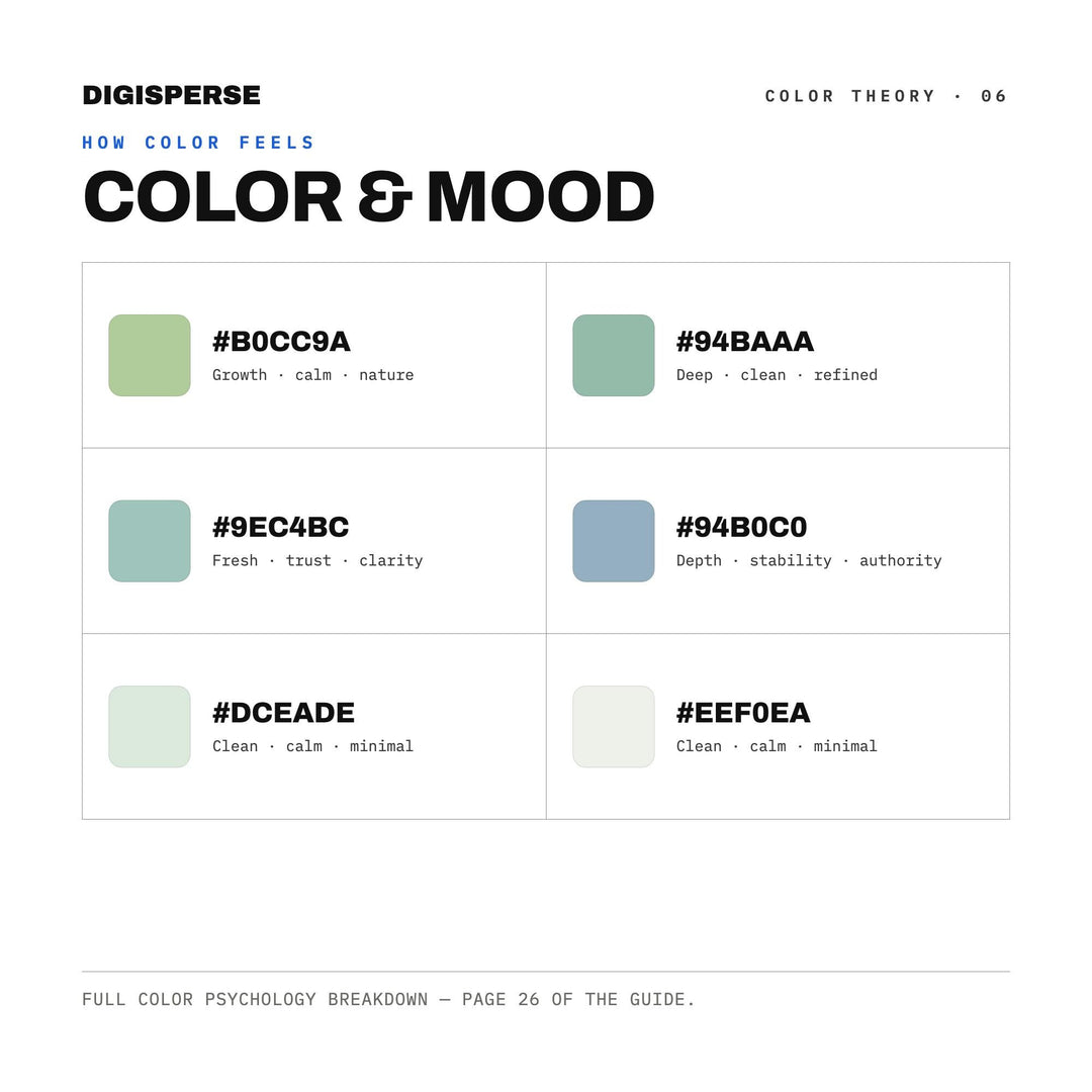 Misty Morning Color Palette | 30 Procreate Swatches, HEX, RGB, CMYK (Digital Download)