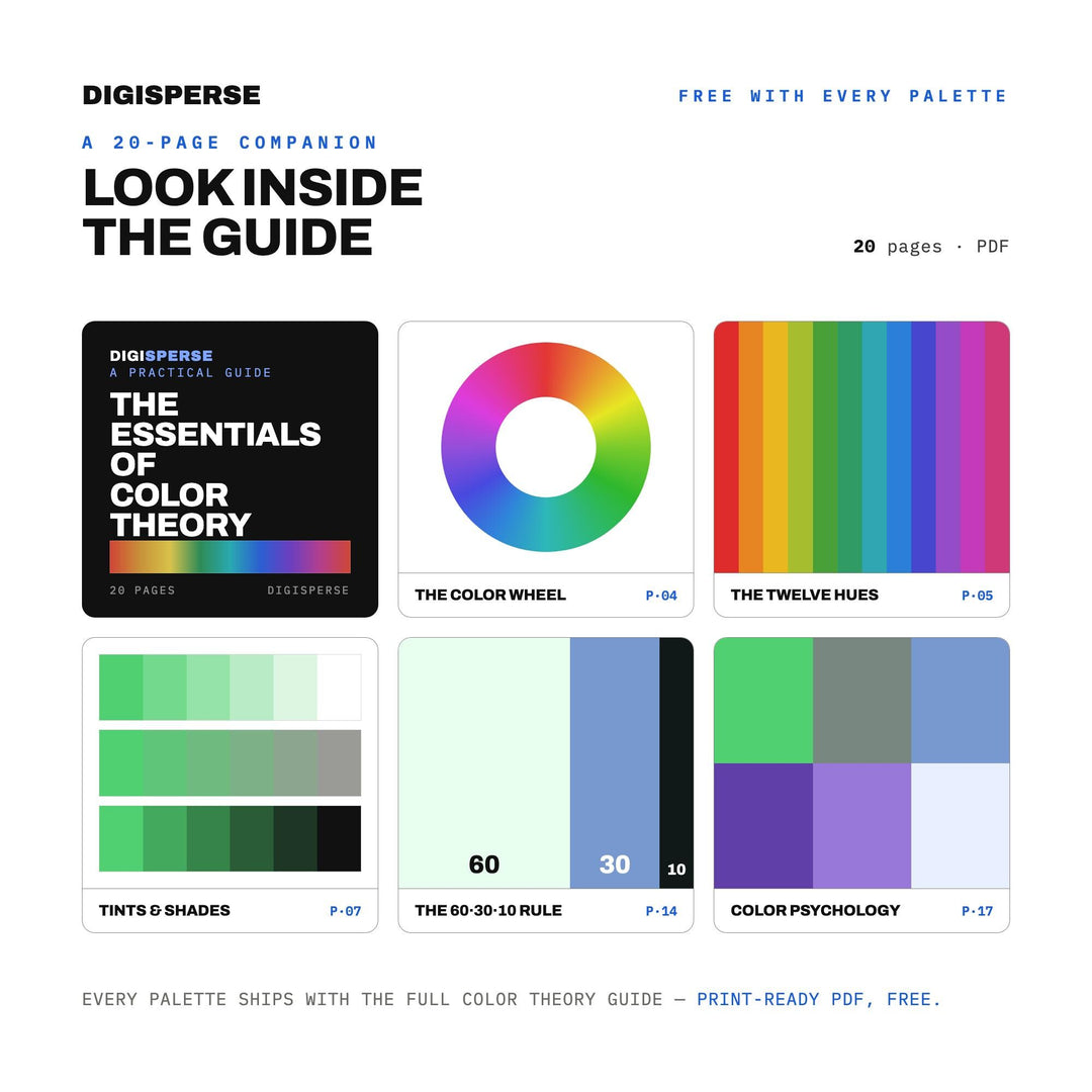 Phantom Glow Color Palette | 30 Procreate Swatches, ASE, PDF Guide (Digital Download)