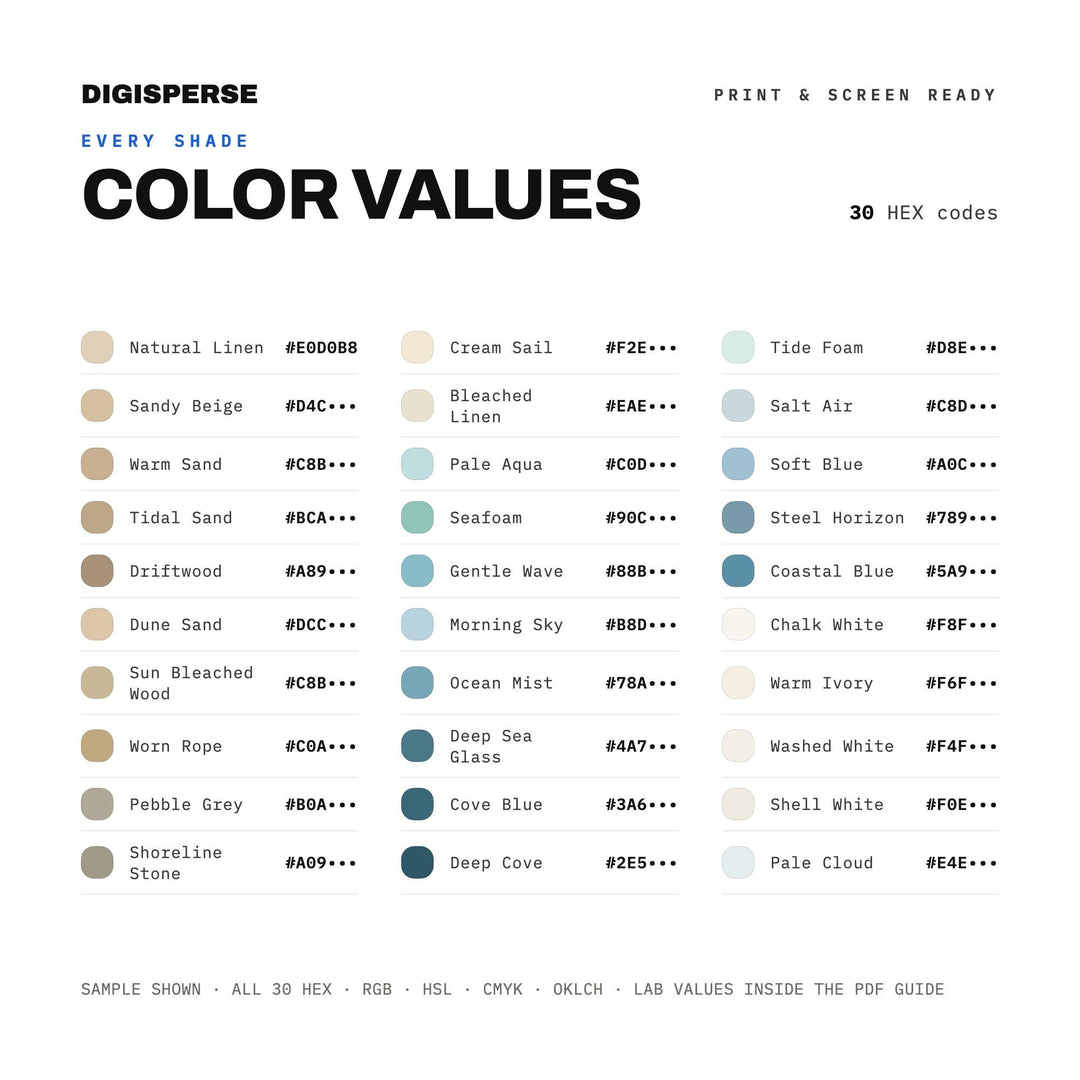 Washed Linen Coastal color palette — preview image 3 of 20