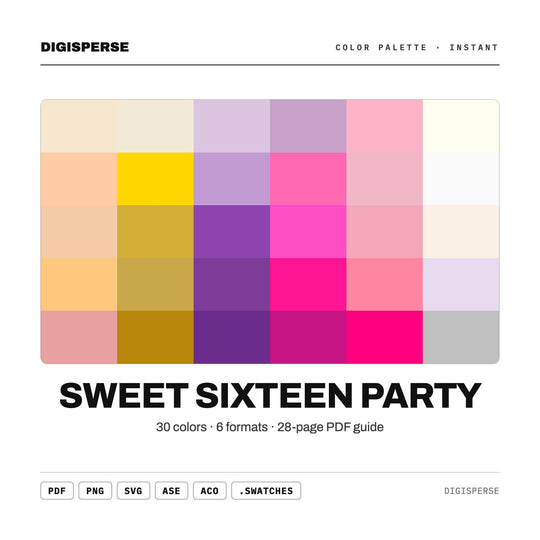 Sweet Sixteen Party color palette — main preview