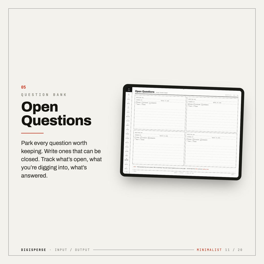 Minimalist Learning Journal | GoodNotes Digital Study Planner PDF | Cornell Notes, Spaced Repetition + Habit Tracker | 5 Dated Formats