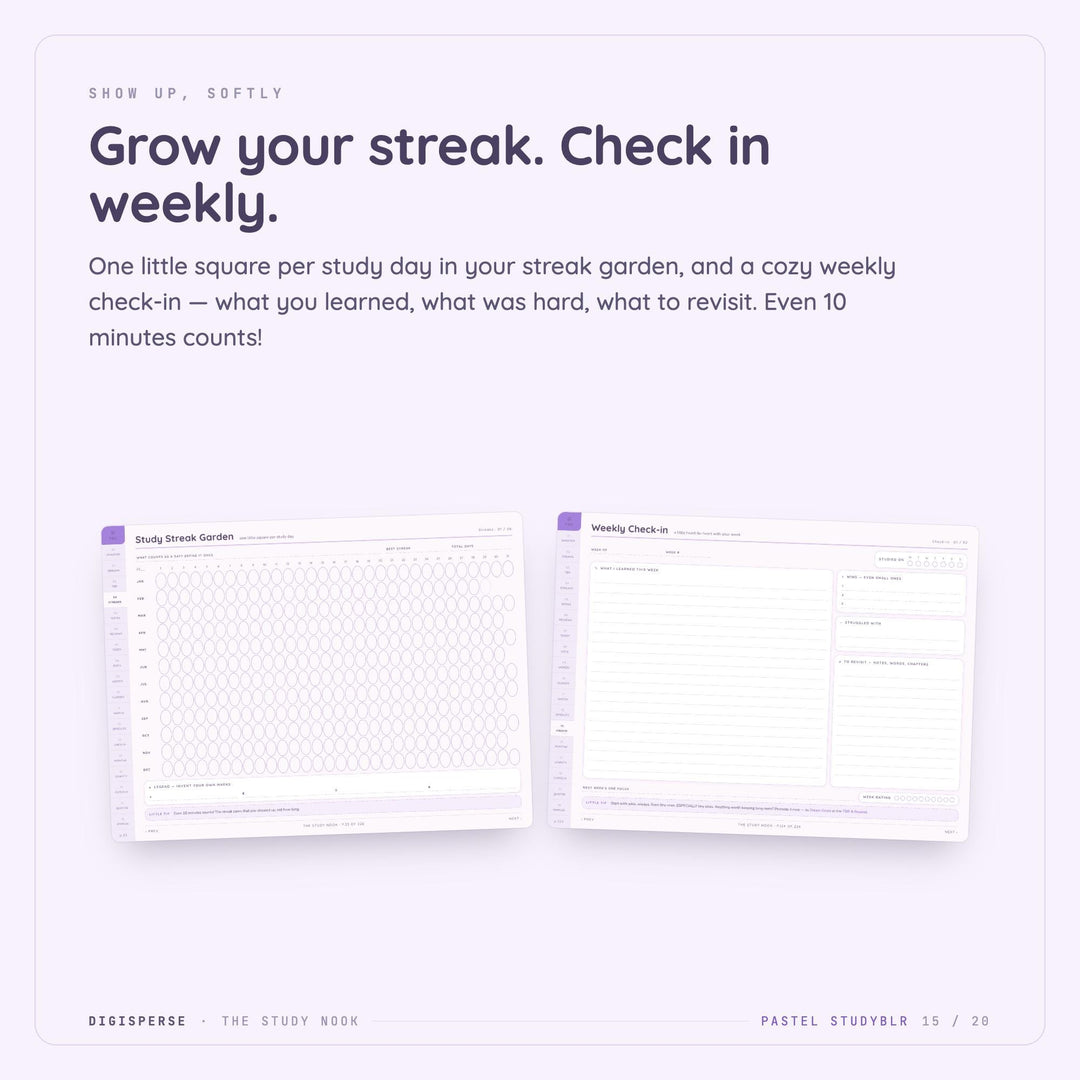 Dated Pastel Studyblr Learning Journal | GoodNotes Study Planner PDF (Digital Download)