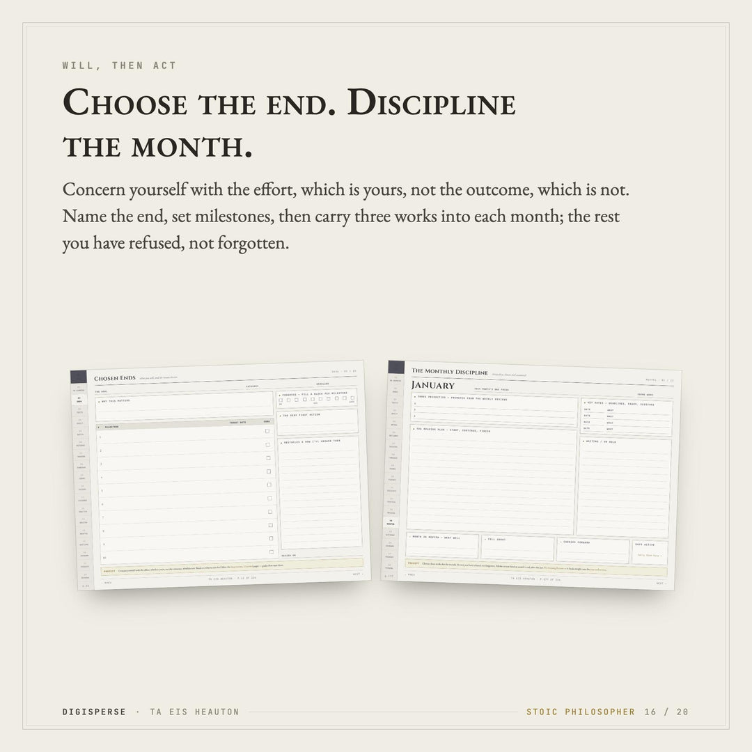 Stoic Learning Journal | GoodNotes Study + Reflection Planner PDF | Cornell Notes, Spaced Repetition, Reading Log | 5 Dated Formats