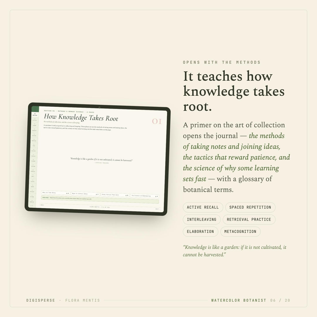 Watercolor Learning Journal | GoodNotes Digital Study Planner PDF | Cornell Notes, Reading Log + Habit Tracker | 5 Dated Formats