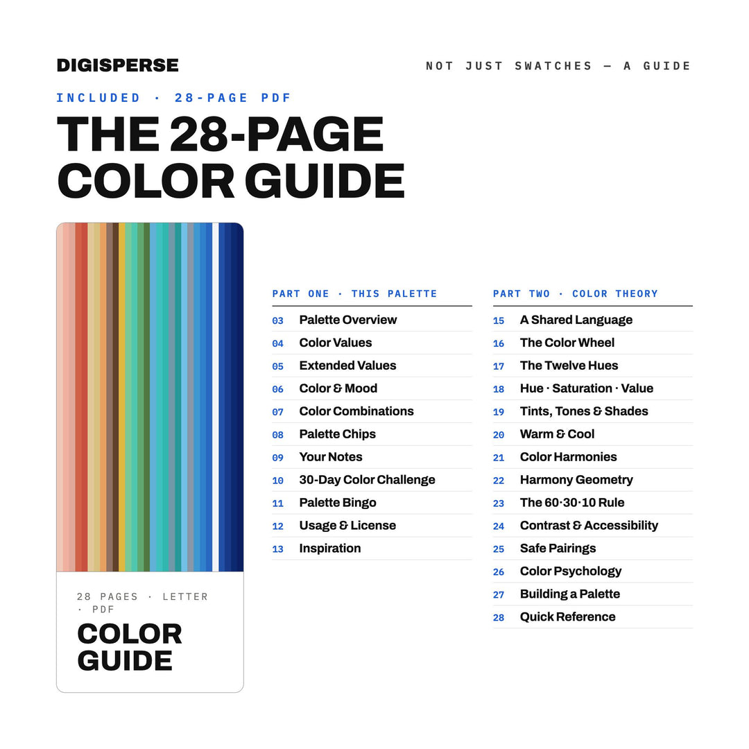 Gulf Stream Blue Color Palette | 30 Procreate Swatches, ASE, PDF Guide (Digital Download)