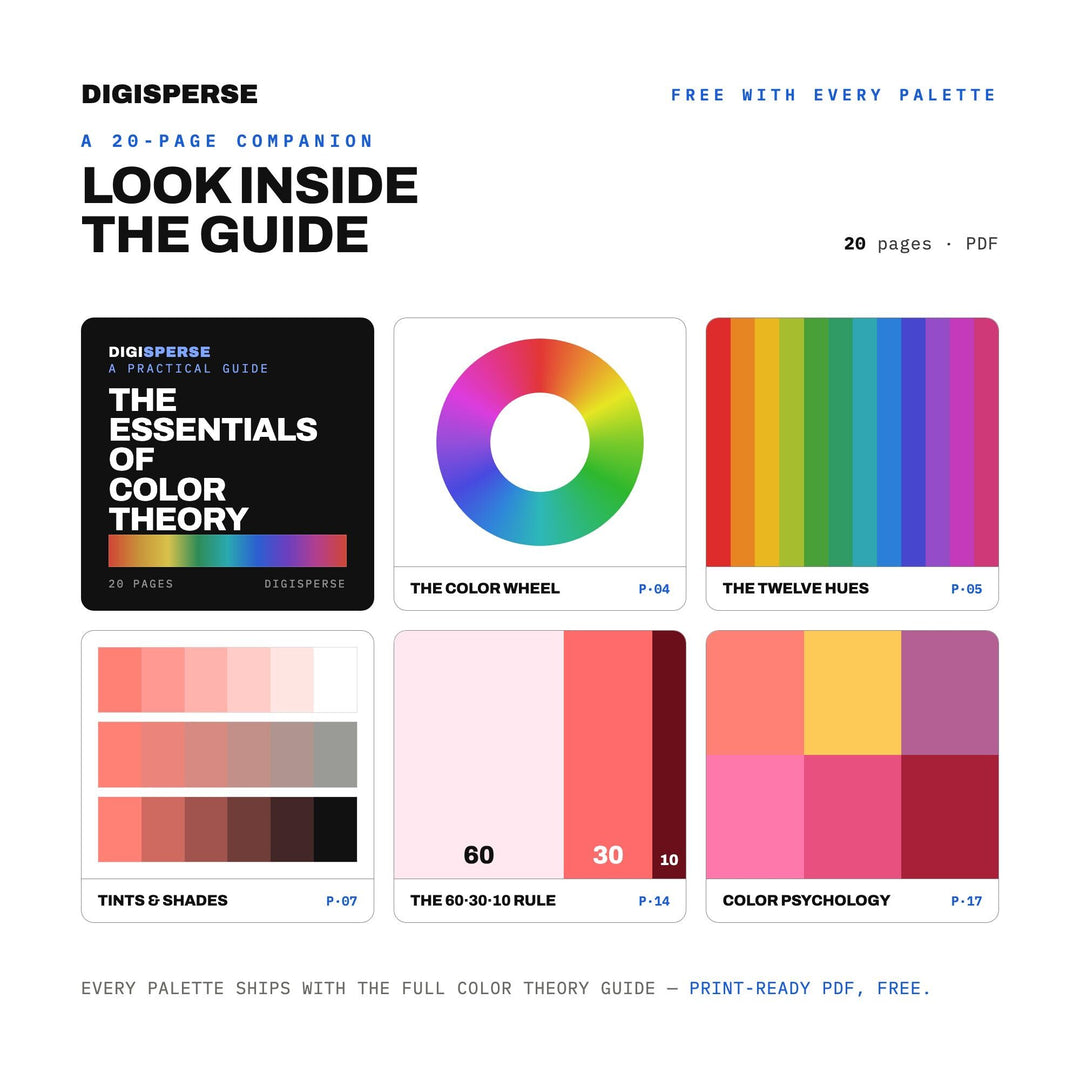 Sunset Rainbow Color Palette | 30 Colors | Hex RGB CMYK | Procreate Swatches + ASE | Digital Download