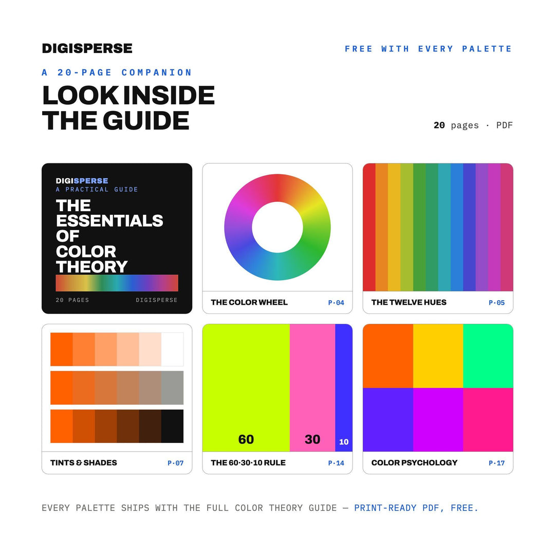Neon Rainbow Color Palette | 30 Colors | Hex RGB CMYK | Procreate Swatches + ASE | Digital Download
