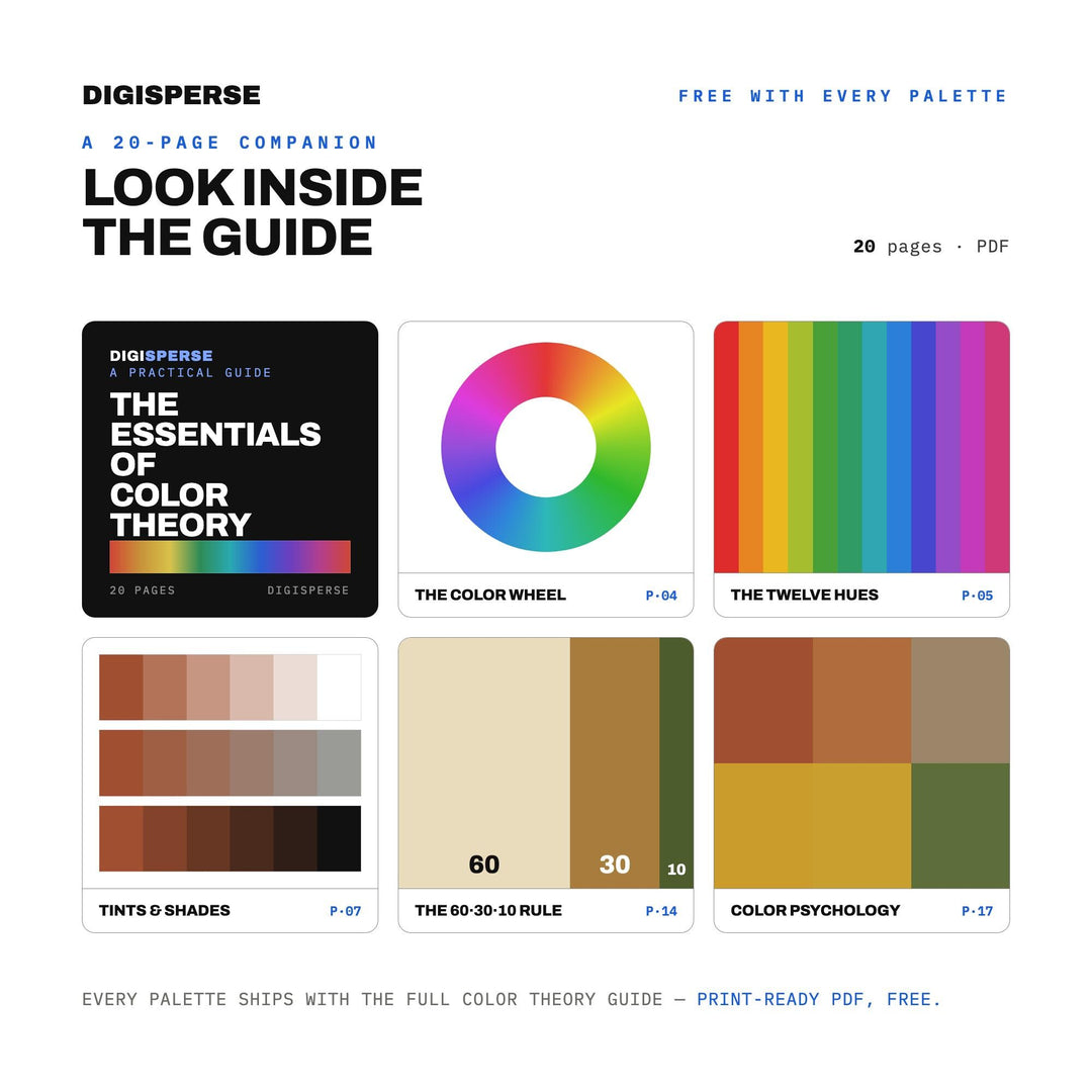 Retro 70s Color Palette | 30 Hex RGB CMYK Swatches (Digital Download)
