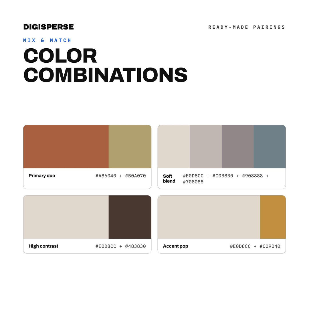 Earth Naturals Color Palette | 30 Neutral Tones, Hex, RGB, CMYK, Procreate, ASE (Digital Download)
