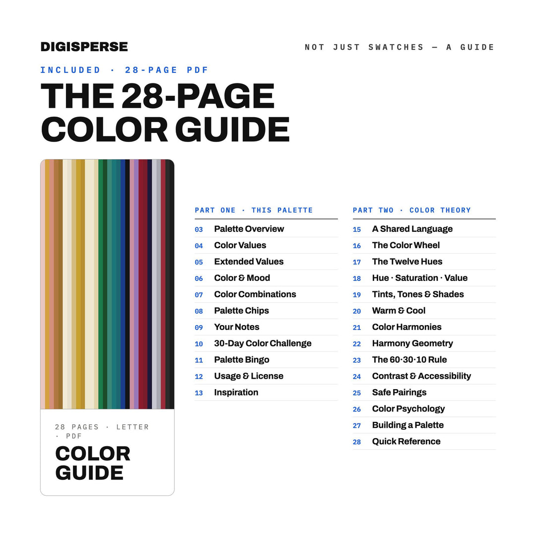 Art Deco Glamour Color Palette | 30 Colors | Hex RGB CMYK | Color Guide | Procreate Swatches + ASE | Digital Download