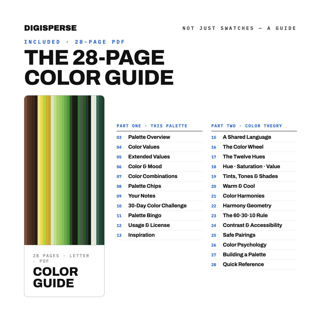 Fern Gully Color Palette | 30 Nature Hues, Procreate, ASE (Digital Download)