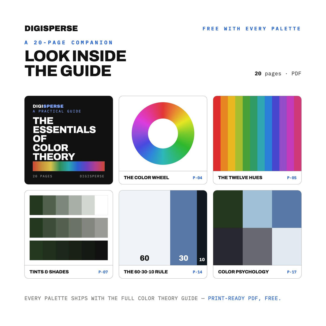 Fjord Blue Color Palette | 30 Colors | Hex RGB CMYK | Color Guide | Procreate Swatches + ASE | Digital Download