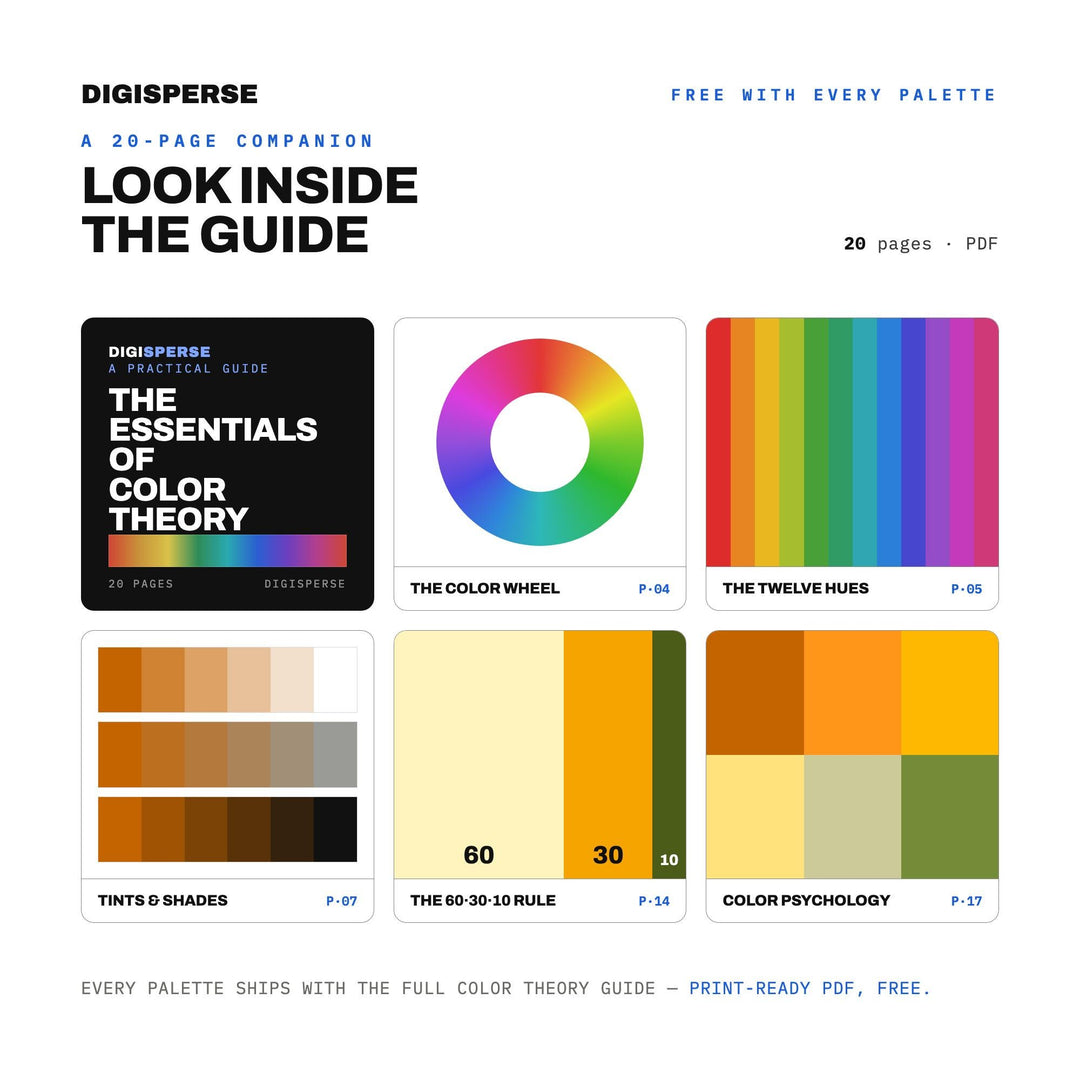 Marigold Field Color Palette | 30 Colors | Hex RGB CMYK | Color Guide | Procreate Swatches + ASE | Digital Download