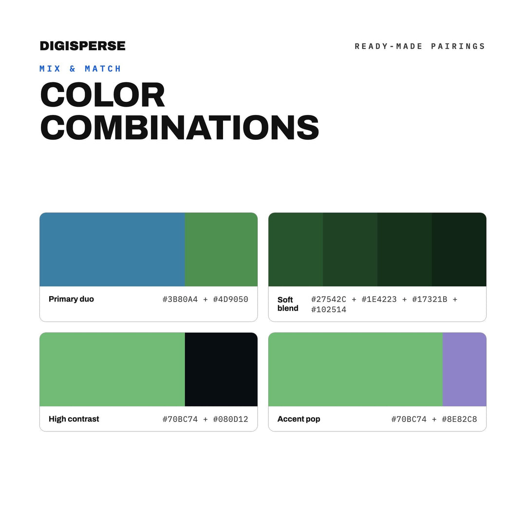 Midnight Jungle Color Palette | 30 Procreate Swatches, HEX, RGB, CMYK (Digital Download)